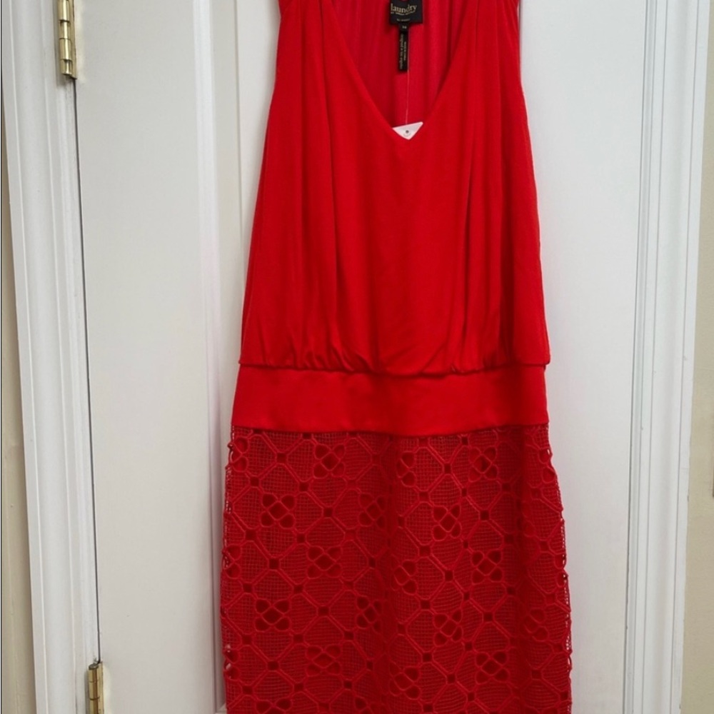 Laundry by Shelli Segal cotton/lace dress